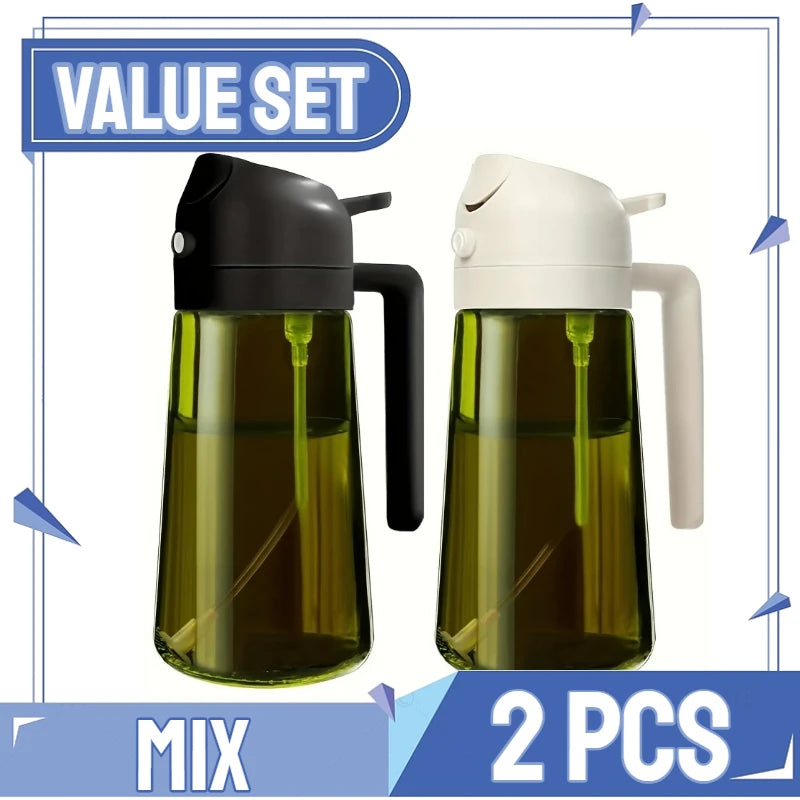 Dispensador de aceite en aerosol 2 en 1 para cocina, pulverizador de aceite o solo cepillo pulverizador para freír al aire, ensaladas, asar, cocinar en la cocina