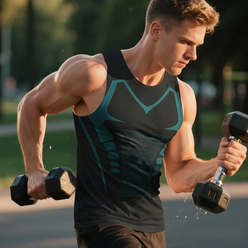 Nuevo chaleco de compresión deportivo para hombre, moldeador de cuerpo, chaleco de compresión adelgazante, camiseta interior ajustada para gimnasio y baloncesto