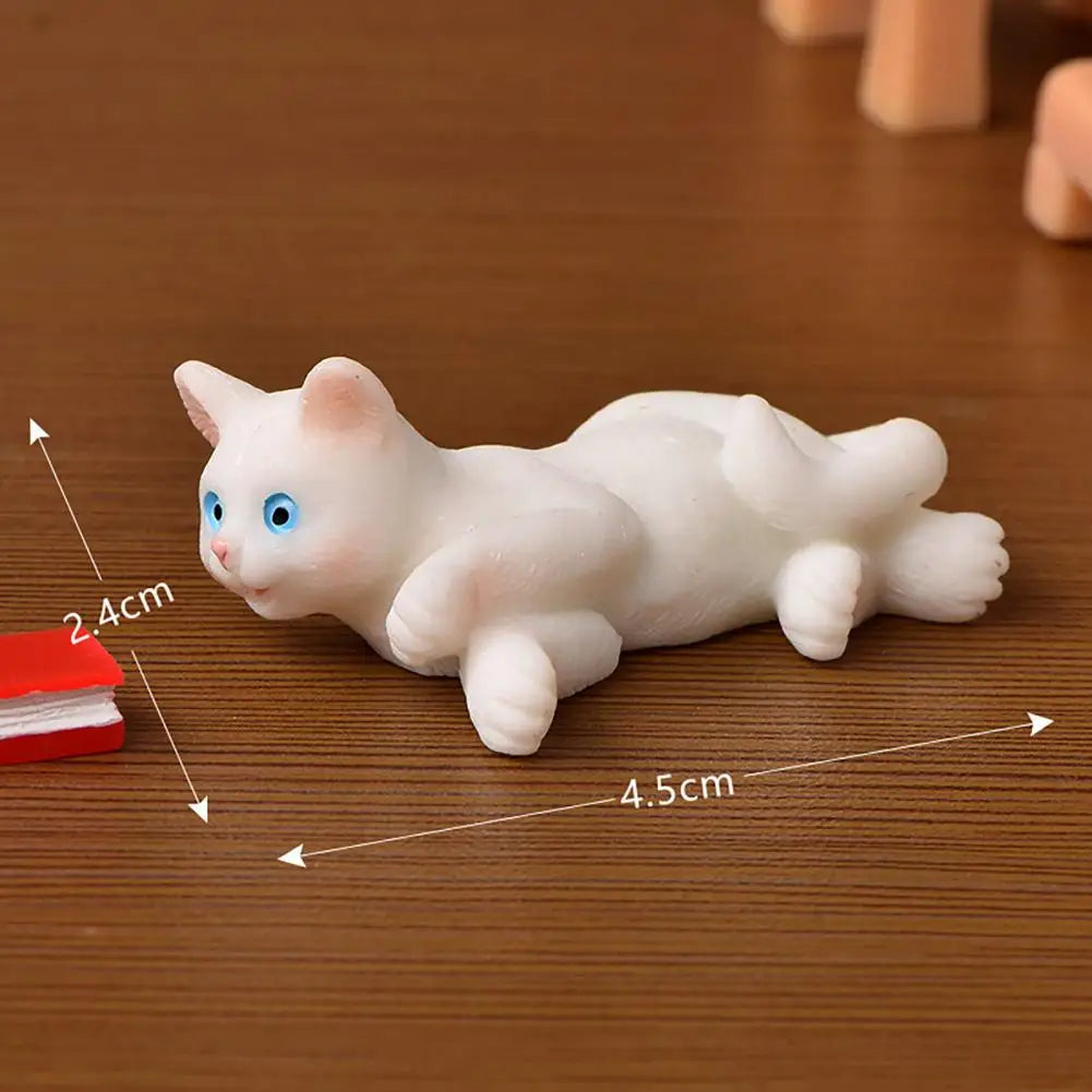 Mini adorno de gato Kawaii, estatua de gatito de jardín, regalo para niños, miniaturas, familia de gatos, figuritas decorativas, artesanías de gatos bonitos