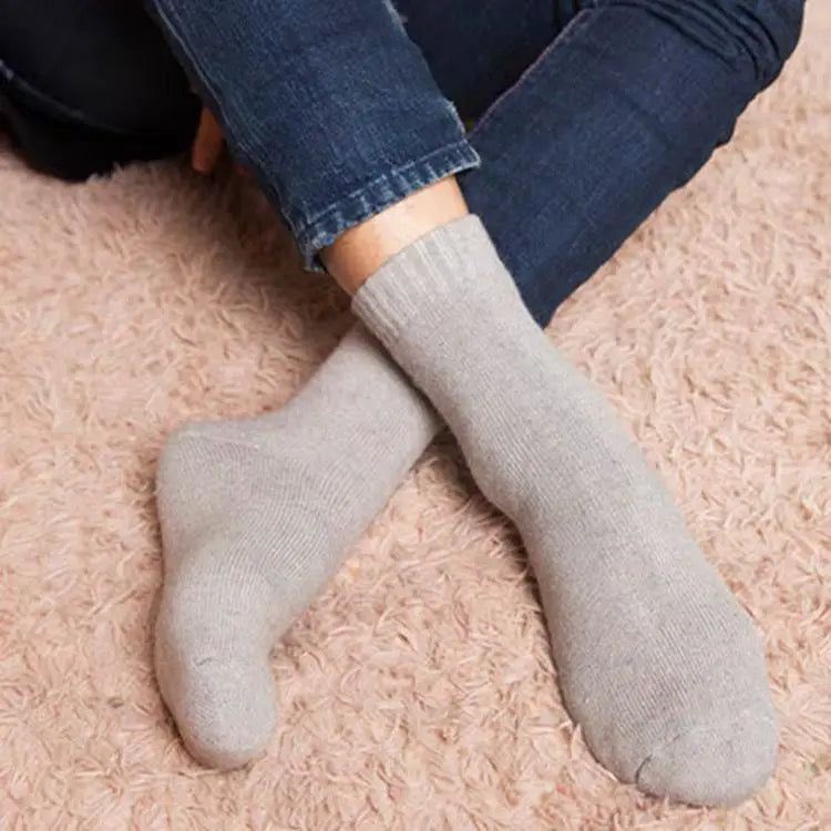 2025 nuevos calcetines cálidos súper gruesos de invierno, calcetines de lana para hombres y mujeres, calcetines sólidos, calcetines de lana Merino contra la nieve fría, calcetines Terry