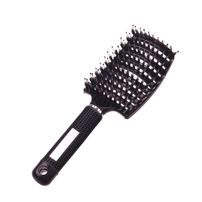 Cepillo para el cabello, cepillo para el cabello exfoliante, cerdas, peine para el cabello rizado húmedo para mujer, herramienta de peinado para salón, especial para pelucas de cabello Real