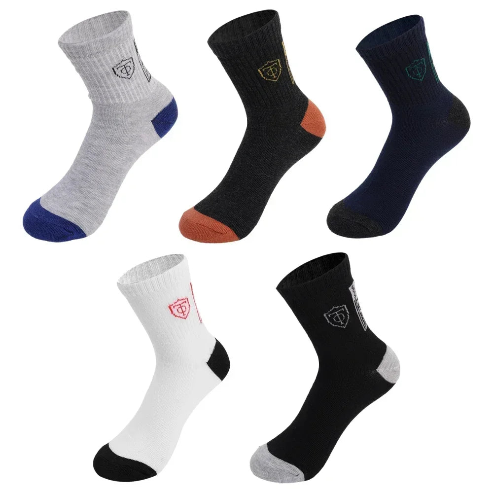 10 pares de medias deportivas de algodón transpirables para hombre, calcetines de fibra de bambú para otoño e invierno, desodorante con absorción de sudor, calcetines de negocios