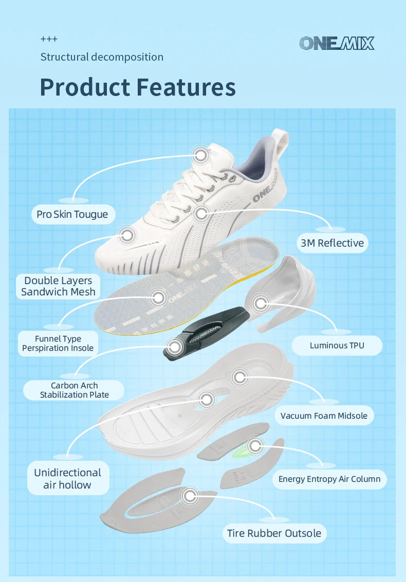 ONEMIX-zapatillas de deporte transpirables para mujer, zapatos deportivos de amortiguación a la moda, color negro, 2024