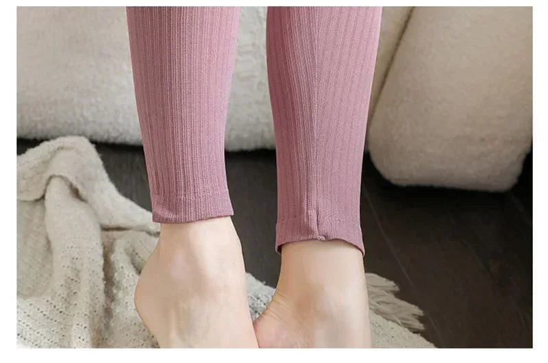 Ropa interior térmica cálida para mujer, ropa íntima Sexy para mujer, Calzoncillos largos con forma de mujer, ropa térmica moldeadora de cuello medio para mujer