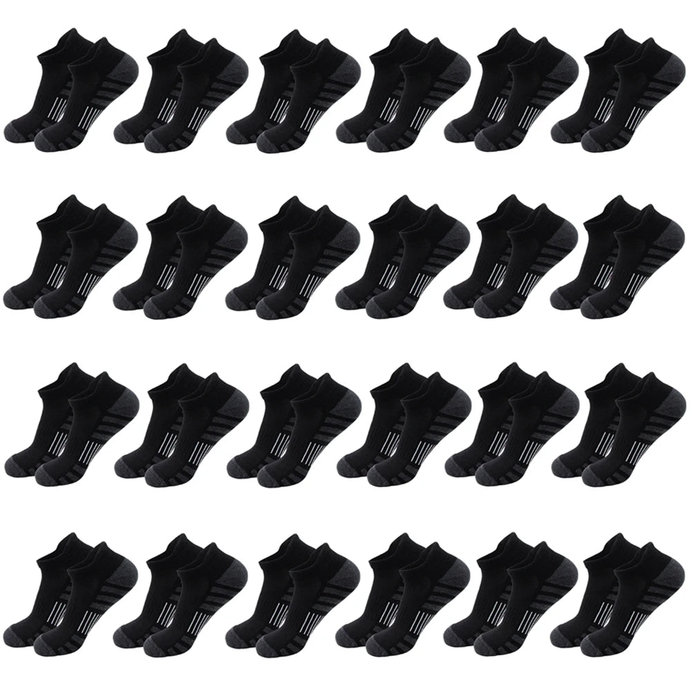6/24 pares de calcetines deportivos tobilleros para correr, calcetines deportivos acolchados y transpirables de corte bajo para hombres y mujeres