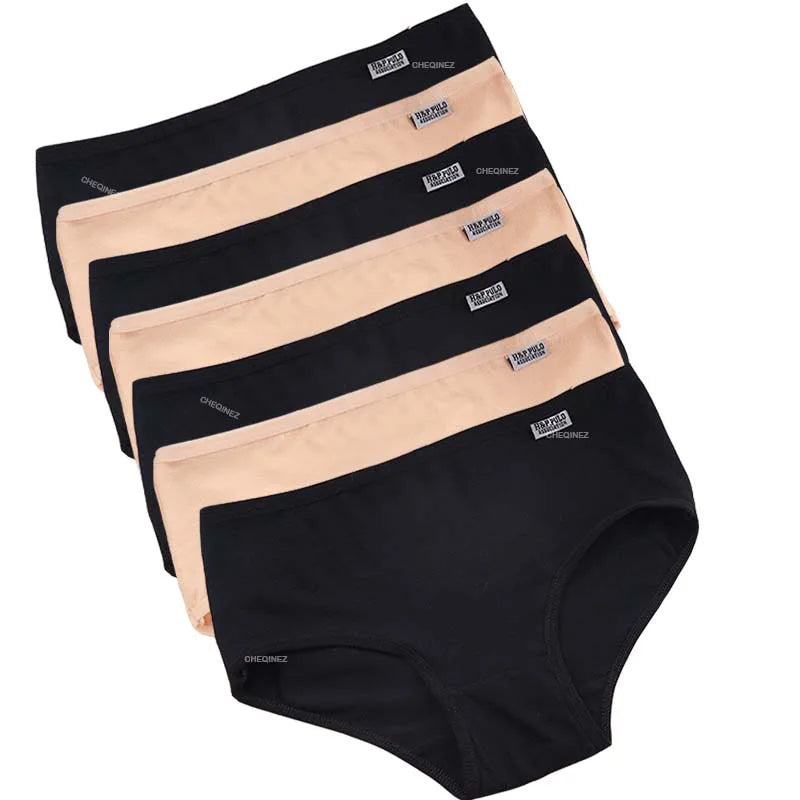 7 unids/lote de ropa interior de talla grande, bragas de algodón para mujer, lencería Sexy, pantalones cortos, ropa interior, bragas sólidas, M-4XL íntima femenina