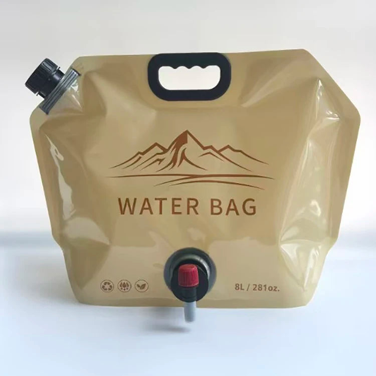 Bolsa de almacenamiento de agua portátil, plegable, para deportes al aire libre, Camping, grifo de escalada de montaña de gran capacidad, bolsa de agua de plástico
