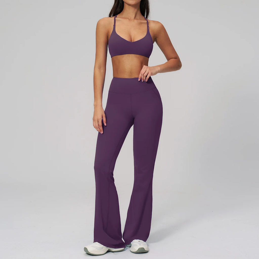 Conjunto de Yoga para Mujer, Ropa Deportiva, Conjunto de Gimnasio y Fitness, 2 Piezas, Leggings para Correr, Sujetador Deportivo Transpirable, Ropa Deportiva Femenina