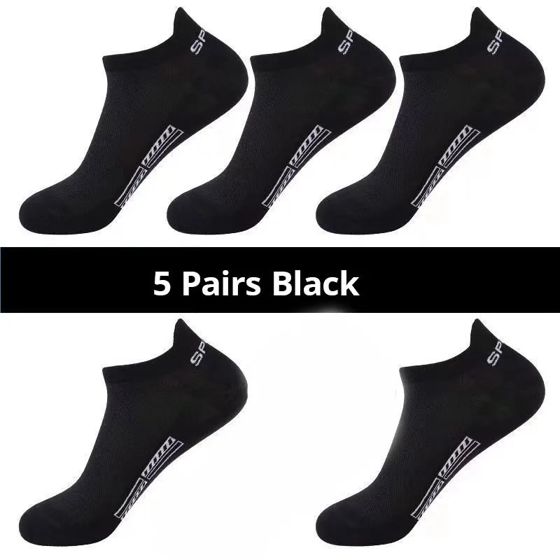 5/10/20 pares de calcetines deportivos de poliéster transpirables de malla fina de verano para hombre calcetines cortos absorbentes de sudor