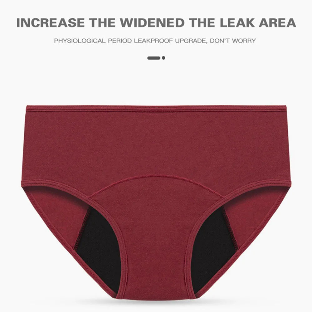 Bragas menstruales muy abundantes para mujer, calzoncillos de algodón transpirables, ropa interior fisiológica de cintura baja para mujer