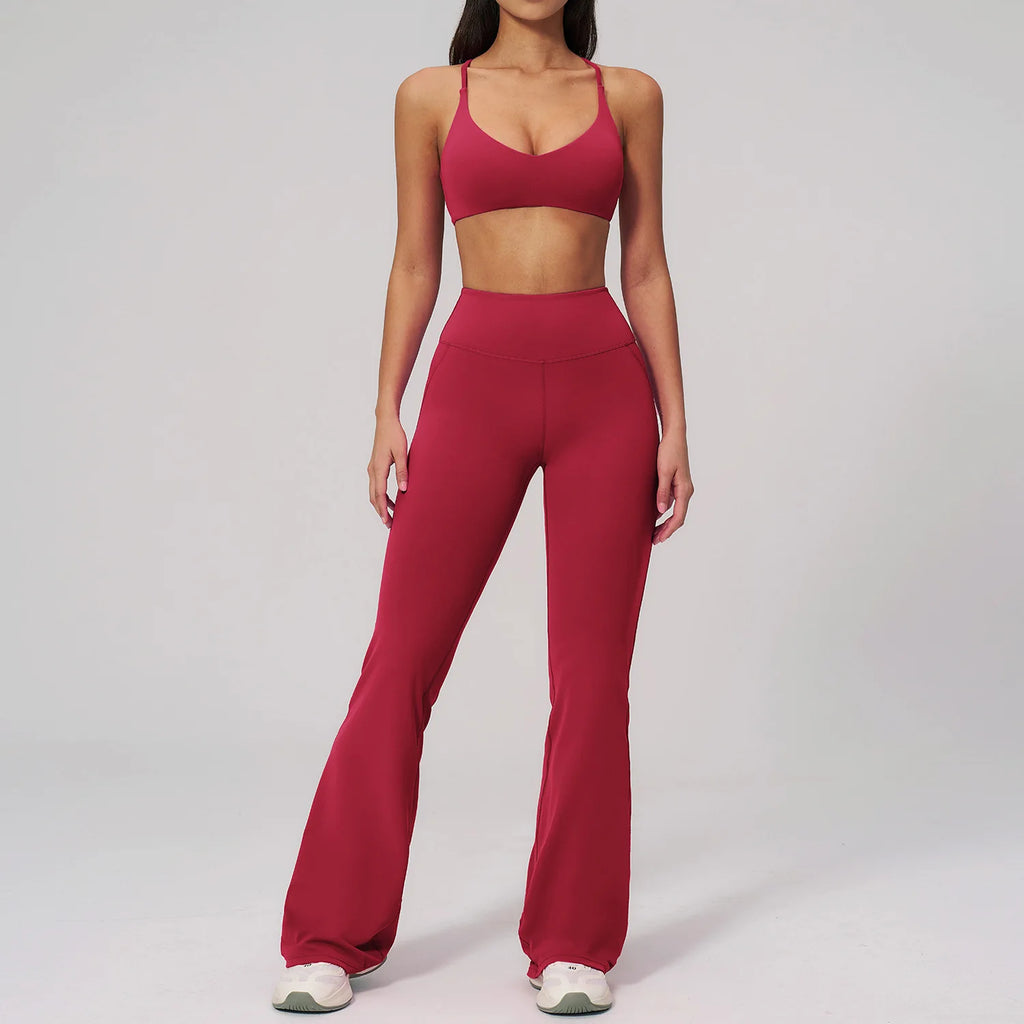 Conjunto de Yoga para Mujer, Ropa Deportiva, Conjunto de Gimnasio y Fitness, 2 Piezas, Leggings para Correr, Sujetador Deportivo Transpirable, Ropa Deportiva Femenina