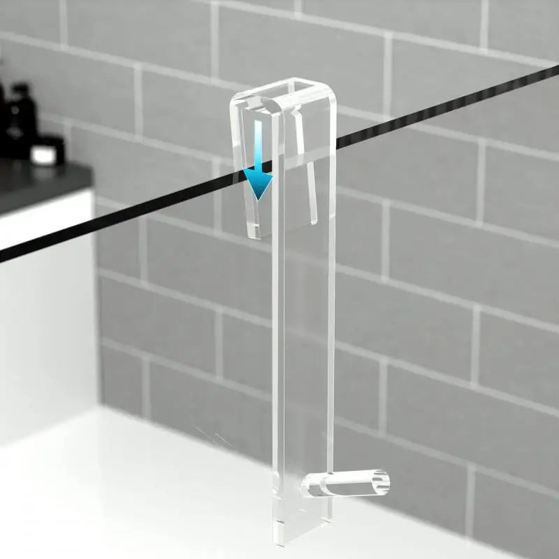 Gancho de acrílico para puerta de ducha, perchero transparente sin perforaciones, COLGADOR PARA Albornoz de baño, sobre puerta de vidrio