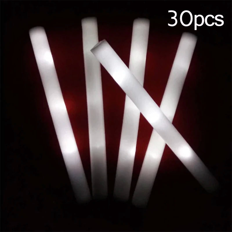 15/30 Uds. Barras luminosas LED a granel coloridas RGB, barra de espuma brillante, tubo de animación, luz oscura para suministros para fiesta de boda, cumpleaños y Navidad