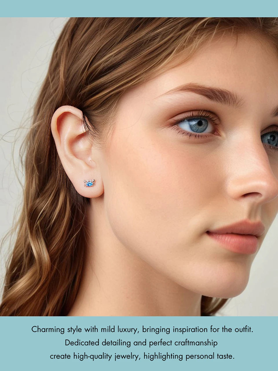 WOSTU-pendientes de plata de ley 925 con diseño de animales y patas bonitas de arcoíris para mujer, aretes con forma de corazón, flor ovalada, circonita, cangrejo, regalo de joyería