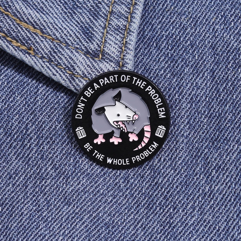 Alfileres esmaltados de Possum divertidos y bonitos, broches con citas de problemas enteros, joyería, insignia de solapa de Animal de dibujos animados para regalo