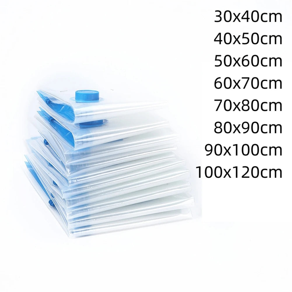 Bolsas de almacenamiento al vacío con válvula plegable comprimida, ahorro de espacio, almacenamiento de ropa de gran tamaño para toalla, manta de tela