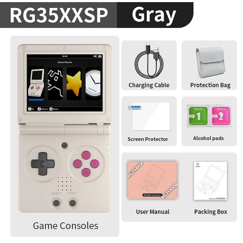 Consola de Juegos Portátil Anbernic RG35XXSP con Pantalla IPS de 3.5 Pulgadas 640*480, Linux, WIFI, Reproductor de Videojuegos Retro, 3300mAh, +5000 Juegos