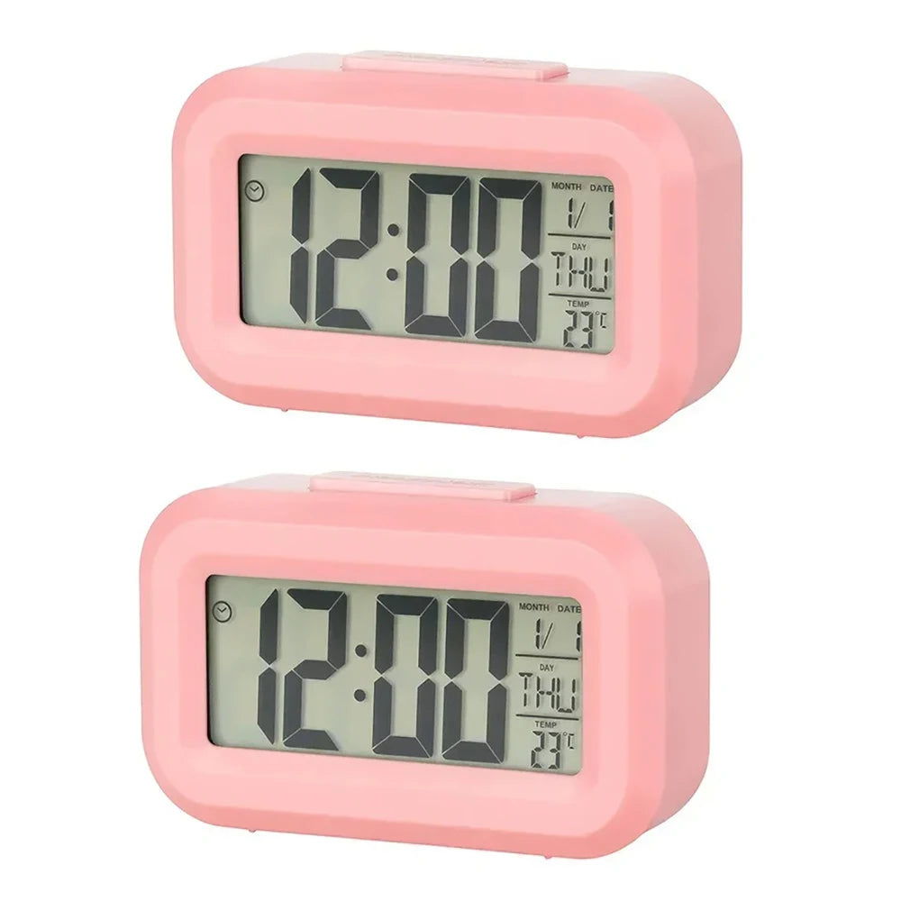 Reloj con alarma digital LED, retroiluminación, calendario de datos, reloj electrónico multifunción, reloj de mesa