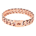 Collar de perro de oro fundido de acero inoxidable fuerte de 32mm, Collar con hebilla sólida, cadena para perro grande de lucha contra el bulto