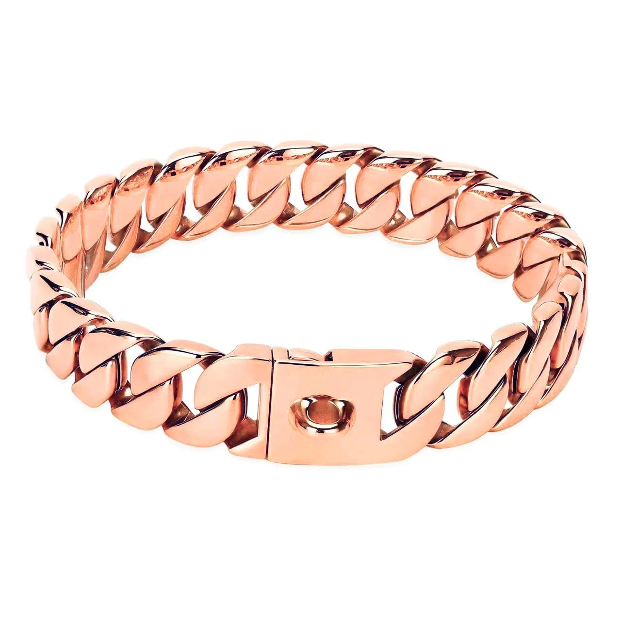 Collar de perro de oro fundido de acero inoxidable fuerte de 32mm, Collar con hebilla sólida, cadena para perro grande de lucha contra el bulto