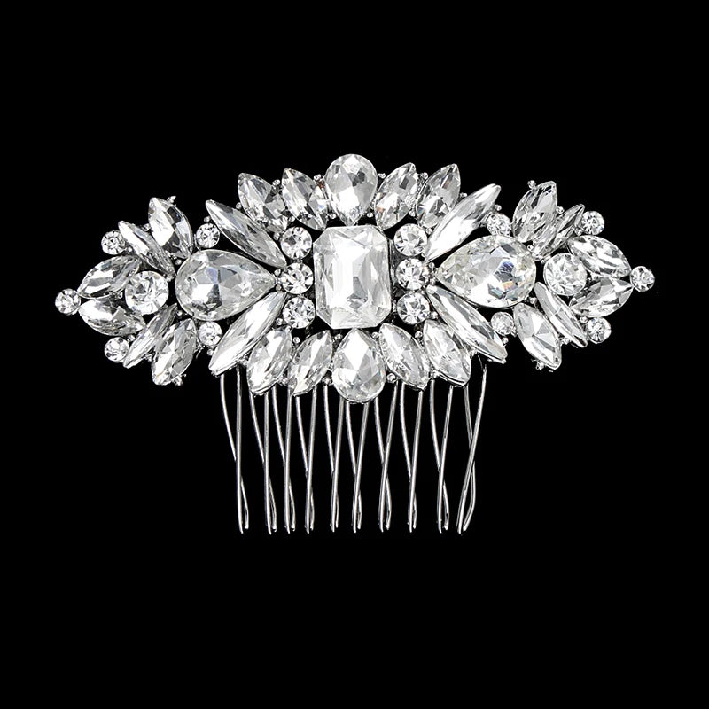 Nuevo peine de aleación de plata hecho a mano con perlas y diamantes de imitación, tocado de Metal a la moda, accesorio de joyería para el cabello elegante para mujer