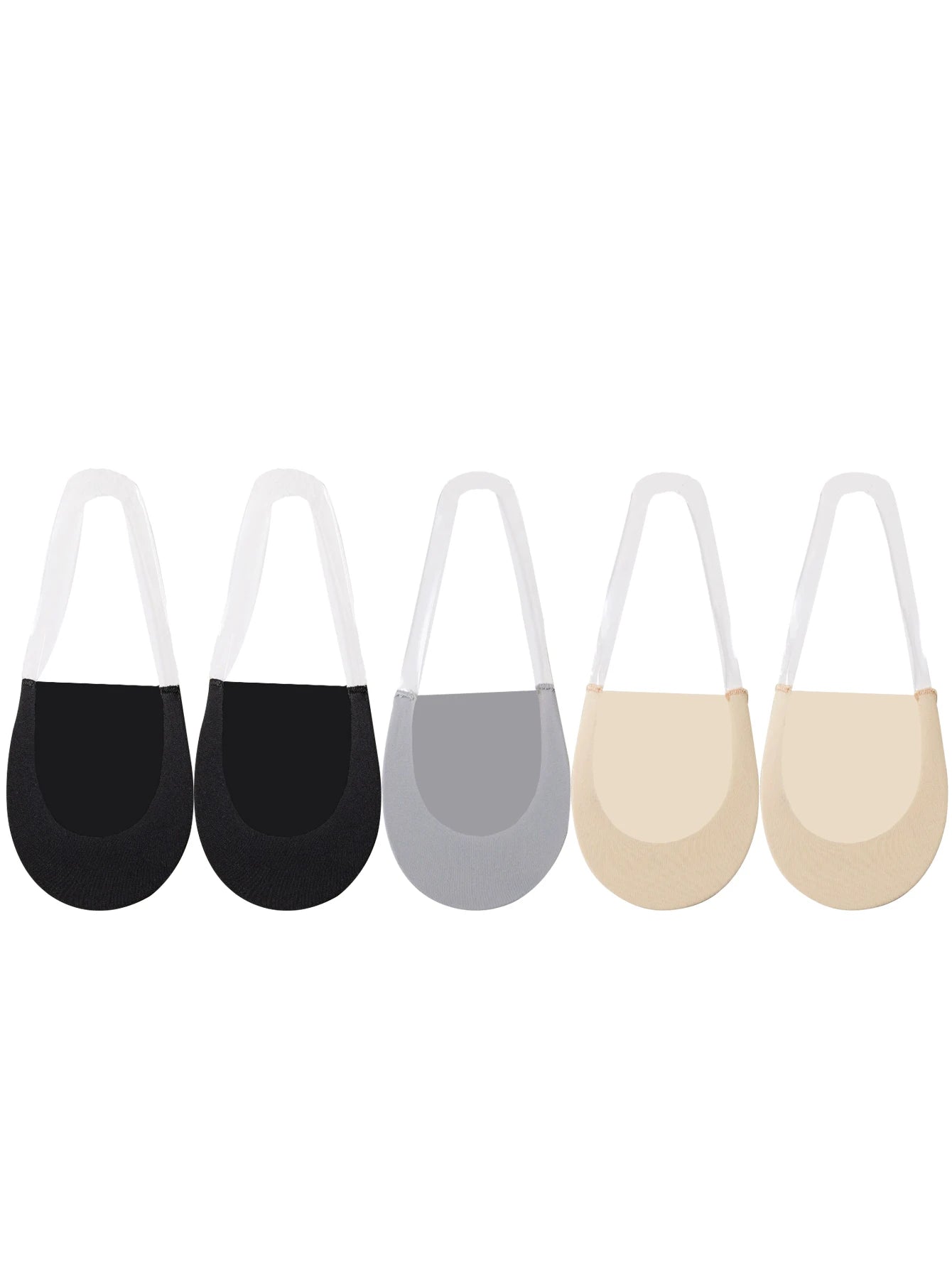 1/5 Pares de Calcetines Invisibles para Mujer, Transpirables, Antideslizantes, para Zapatos de Tacón Alto, de Seda Fría, Finos, Tipo Media Palma