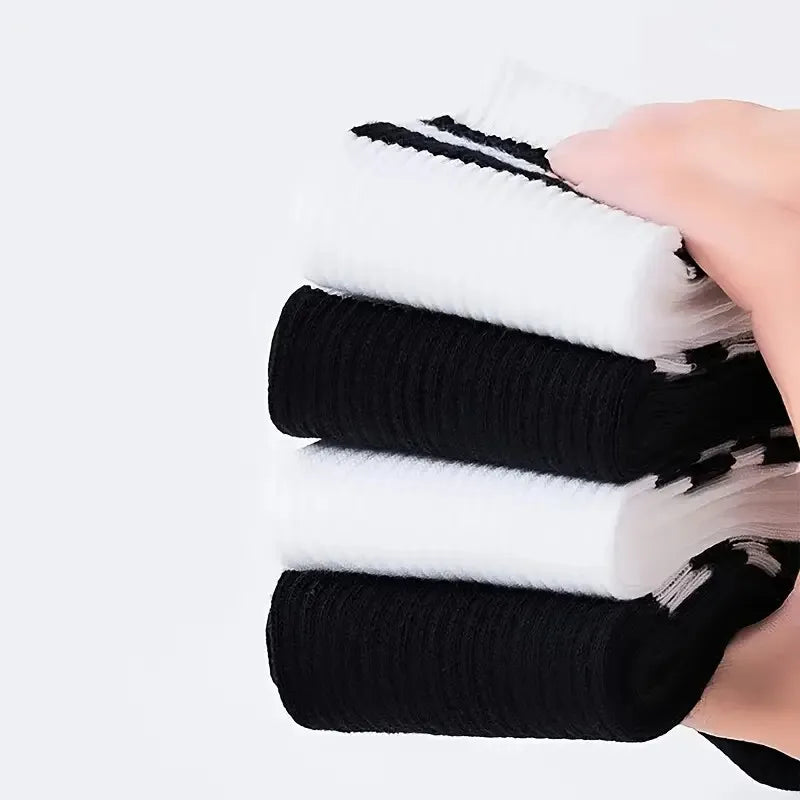 5/10/20 pares de calcetines de cuello redondo de color sólido neutro, calcetines deportivos transpirables y cómodos para primavera y verano, calcetines deportivos para todas las estaciones