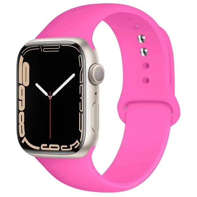 Correa de silicona para Apple Watch, 46mm, 44mm, 45mm, 40mm, 41mm, 42-38mm, 49mm, pulsera deportiva iwatch series 11 10 9 8 7 6 5 SE Ultra3