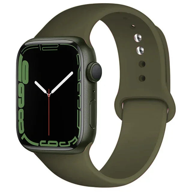 Correa de silicona para Apple Watch, 46mm, 44mm, 45mm, 40mm, 41mm, 42-38mm, 49mm, pulsera deportiva iwatch series 11 10 9 8 7 6 5 SE Ultra3