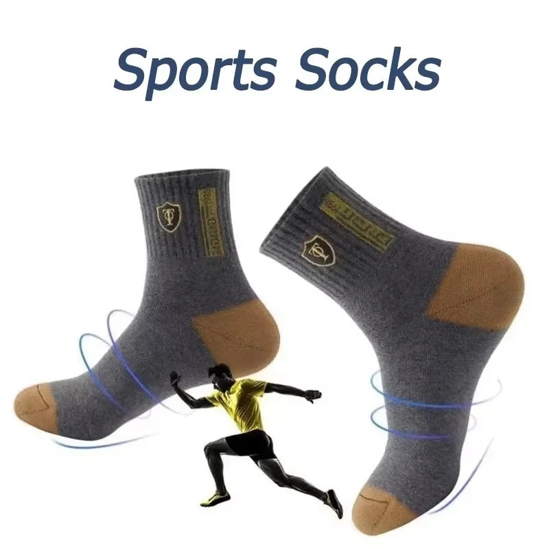 10 pares de medias deportivas de algodón transpirables para hombre, calcetines de fibra de bambú para otoño e invierno, desodorante con absorción de sudor, calcetines de negocios