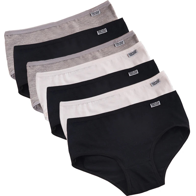 7 unids/lote de ropa interior de talla grande, bragas de algodón para mujer, lencería Sexy, pantalones cortos, ropa interior, bragas sólidas, M-4XL íntima femenina