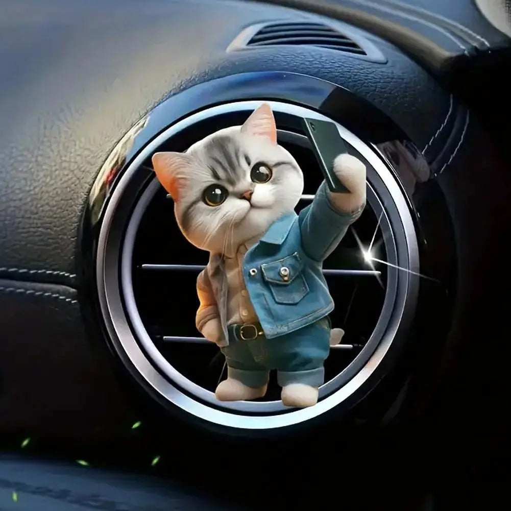 Clips de Perfume para salida de coche, ambientador de aire acondicionado, aromaterapia, lindo gato/perro, accesorios de decoración Interior, herramientas