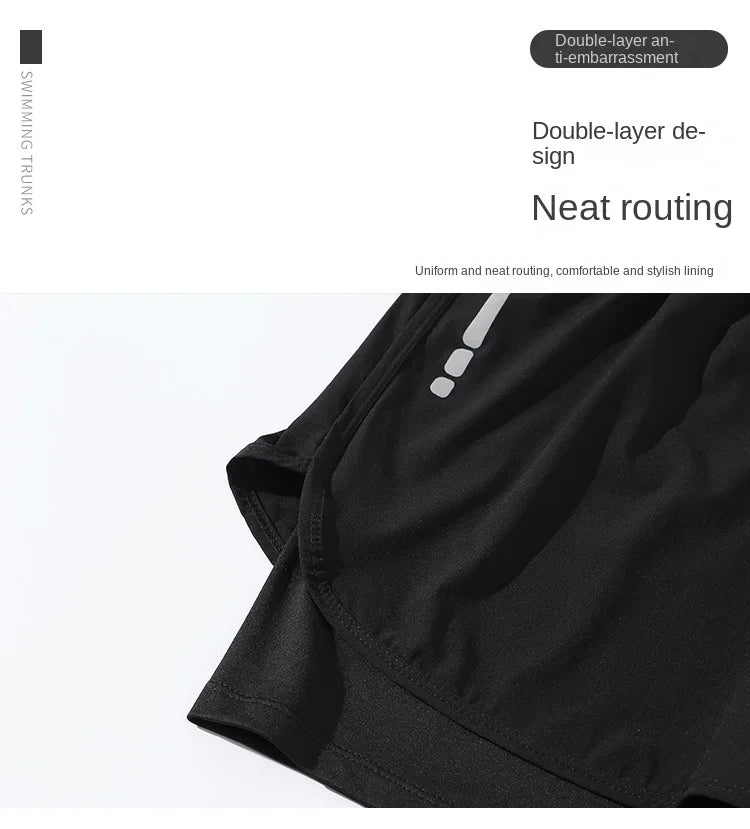 Trajes de Baño para Hombre de Secado Rápido, Shorts Deportivos con Forro de Compresión para Playa, Piscina, Correr y Gimnasio