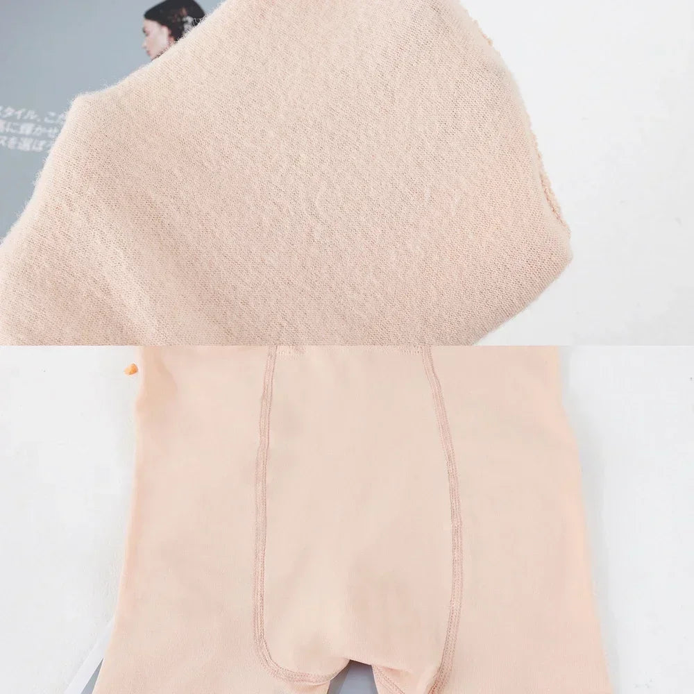 Medias térmicas de invierno para mujer, pantimedias de terciopelo transparente con forro polar, mallas gruesas y cálidas con capa interior de felpa