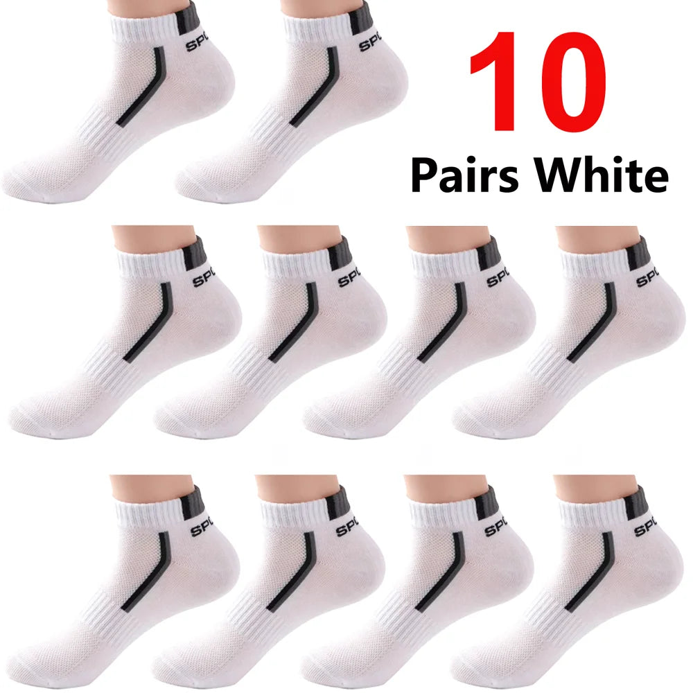 Calcetines náuticos antideslizantes para hombre, 5 pares de calcetines tobilleros con estampado de bloques para negocios y deportes, transpirables, resistentes al sudor, antiolor, cómodos