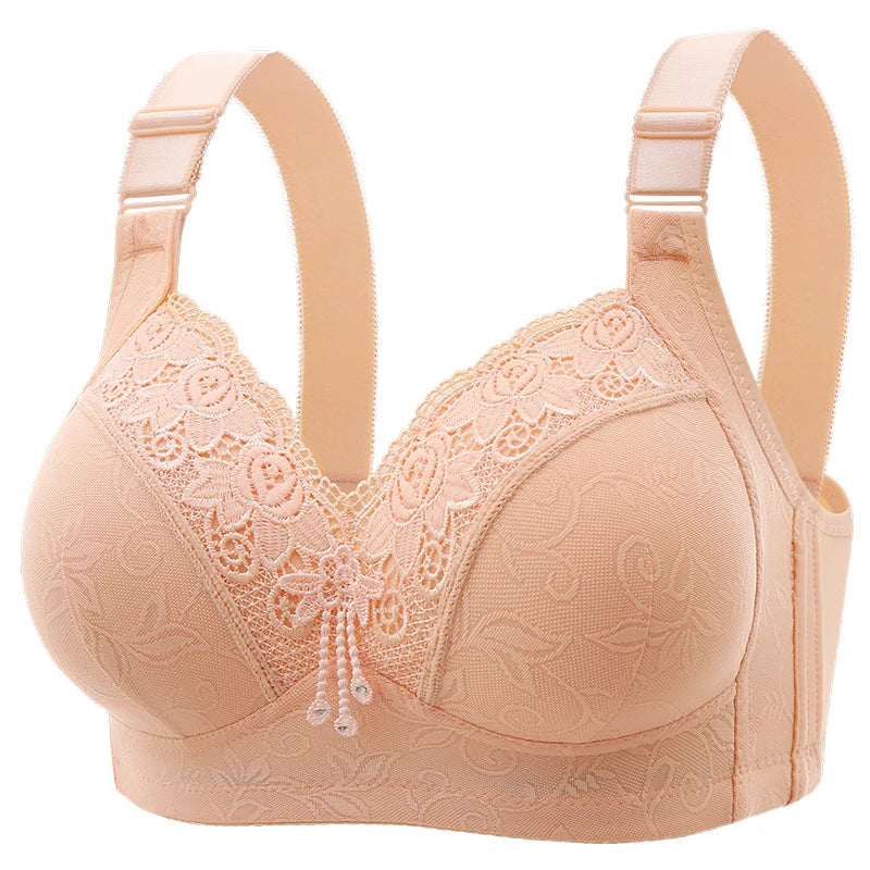 Sujetadores de encaje para mujer, Bralette con perspectiva ultrafina, sujetador con escote en V profundo, lencería Sexy, Tops de talla grande, ropa interior para mamá, sujetador activo