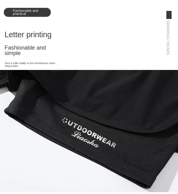 Trajes de Baño para Hombre de Secado Rápido, Shorts Deportivos con Forro de Compresión para Playa, Piscina, Correr y Gimnasio