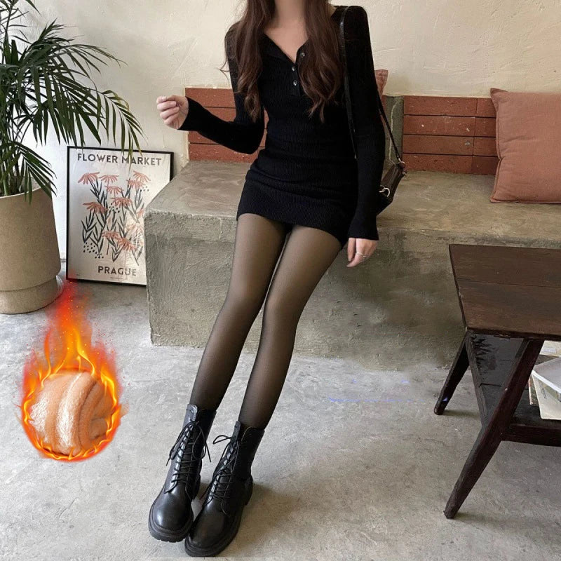 Medias térmicas de lana para mujer, pantimedias translúcidas, elásticas, cálidas y sexys, de cintura alta, ajustadas y gruesas, para invierno,medias termicas mujer,leggins mujer invierno termico,pantalon termico