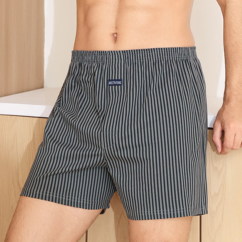Pantalones de pijama a cuadros de algodón 100% para hombre, pijamas elásticos cómodos con cintura ancha, pantalones cortos para dormir, pantalones PJ con tapeta de botones, pijama para hombre