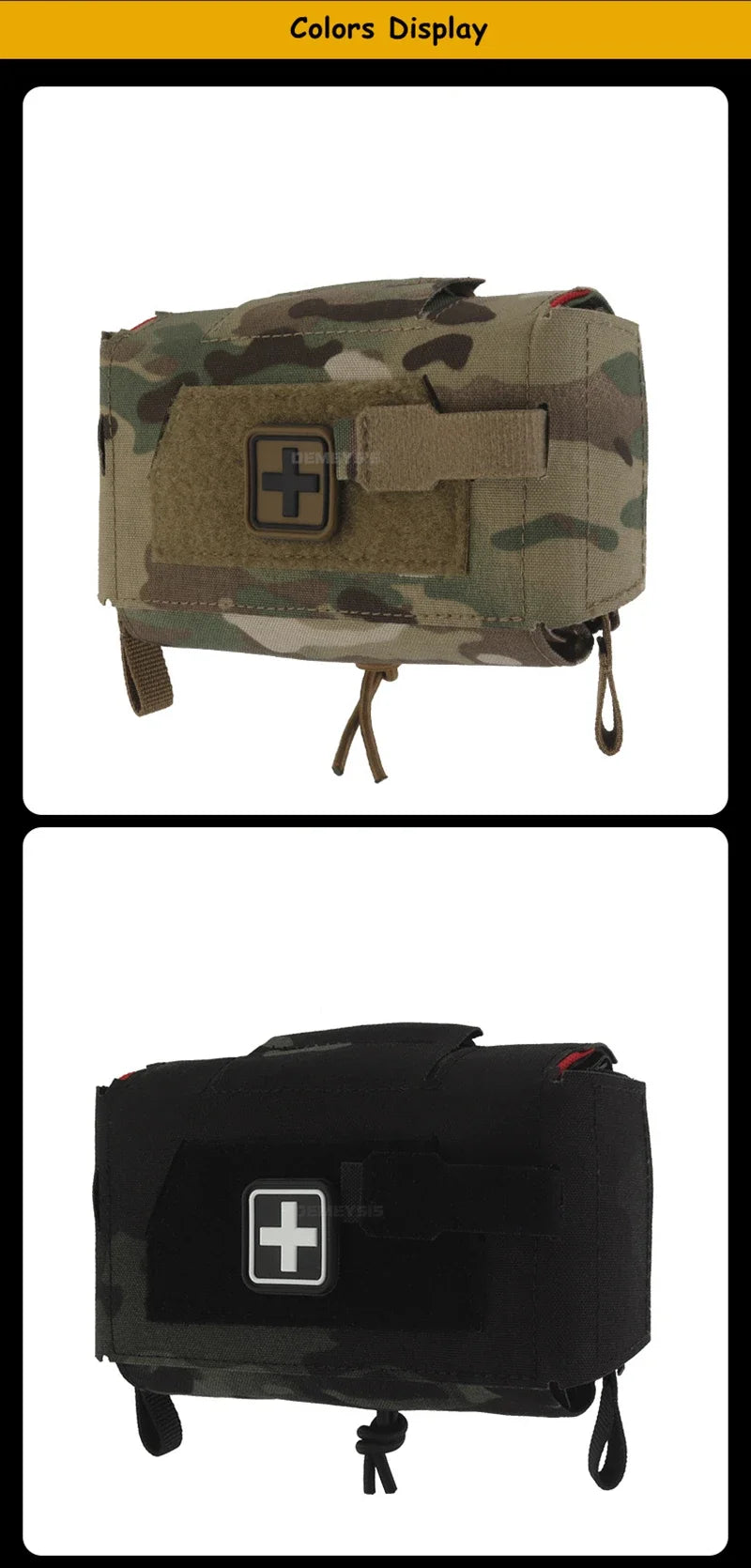 Bolsa táctica de primeros auxilios médicos, bolsas compactas para traumatismos al aire libre, IFAK para caza, chaleco Airsoft, portador de placa