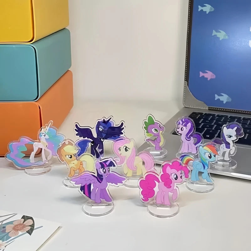 10 unids/set Anime princesa Luna Starlight Glimmer dibujos animados caballo acrílico adornos de escritorio decoración de escritorio 4-6CM de alto