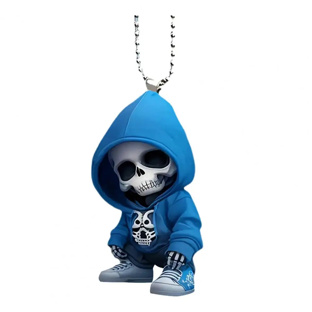 Decoración de calavera colgante, adorno ligero para perro, decoraciones colgantes acrílicas únicas para árbol de Navidad, espejo retrovisor de coche