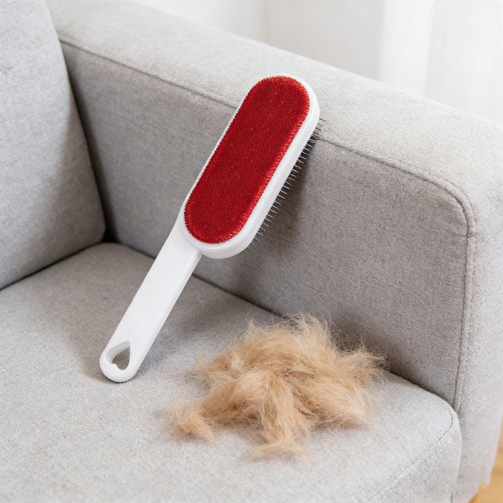 Rodillo quitapelusas autolimpiante de 2 lados, cepillo para eliminar el polvo y el pelo de mascotas, cepillo para remover el pelo de perros y gatos de sofás, alfombras y ropa.