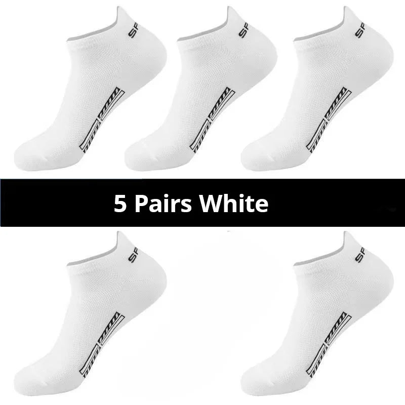 5/10/20 pares de calcetines deportivos de poliéster transpirables de malla fina de verano para hombre calcetines cortos absorbentes de sudor