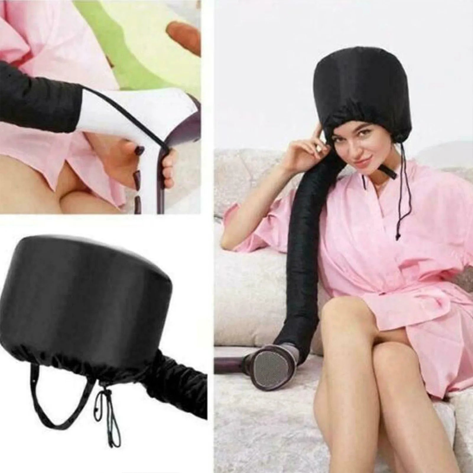 Gorro de vapor para secador de pelo, gorro de secado de estilismo reutilizable, gorro para el cuidado del cabello, gorro para secador de pelo, estilismo de salón de Spa en casa