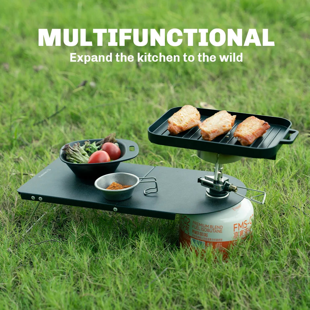 Mesa ultraligera de gasolina y arce de fuego, escritorio de aluminio plegable portátil para senderismo en solitario, Camping, viaje, quemador de Gas, mesa de estante 191g