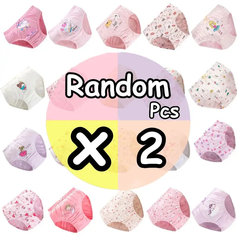 2/5/10 Uds bragas de algodón para niñas lindo gato unicornio Arco Iris varios patrones de dibujos animados calzoncillos para niñas ropa interior cómoda y suave para niños.