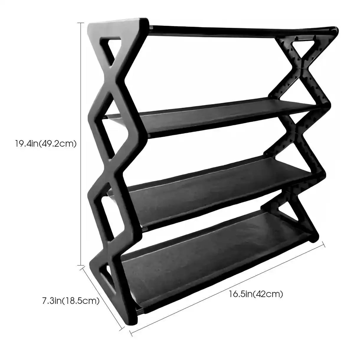 Zapatero de 4 Niveles en Forma de X, Multifuncional, a Prueba de Polvo, para Dormitorios, Entradas, Pasillos y Habitaciones