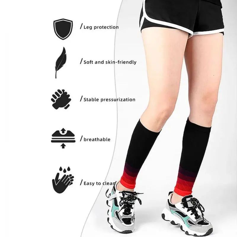 1 par de mangas de compresión para pantorrilla, calcetines de compresión para pierna para correr, férula para espinilleras, para hombres y mujeres, 20-30mmHg