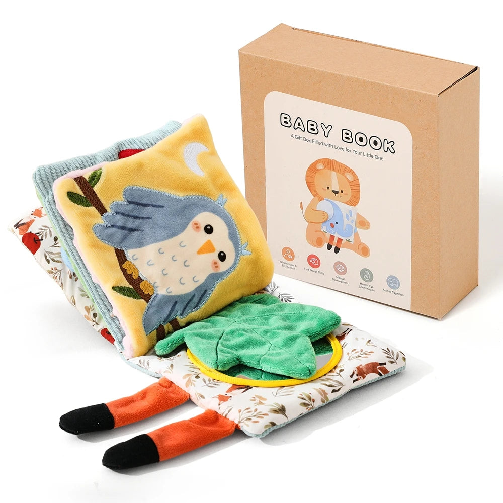Juguete Montessori para bebé, caja de pañuelos mágicos de algodón, juego de mesa ocupado para ejercicio de los dedos, juguete educativo, juego de sonajero suave, libro de tela, regalo